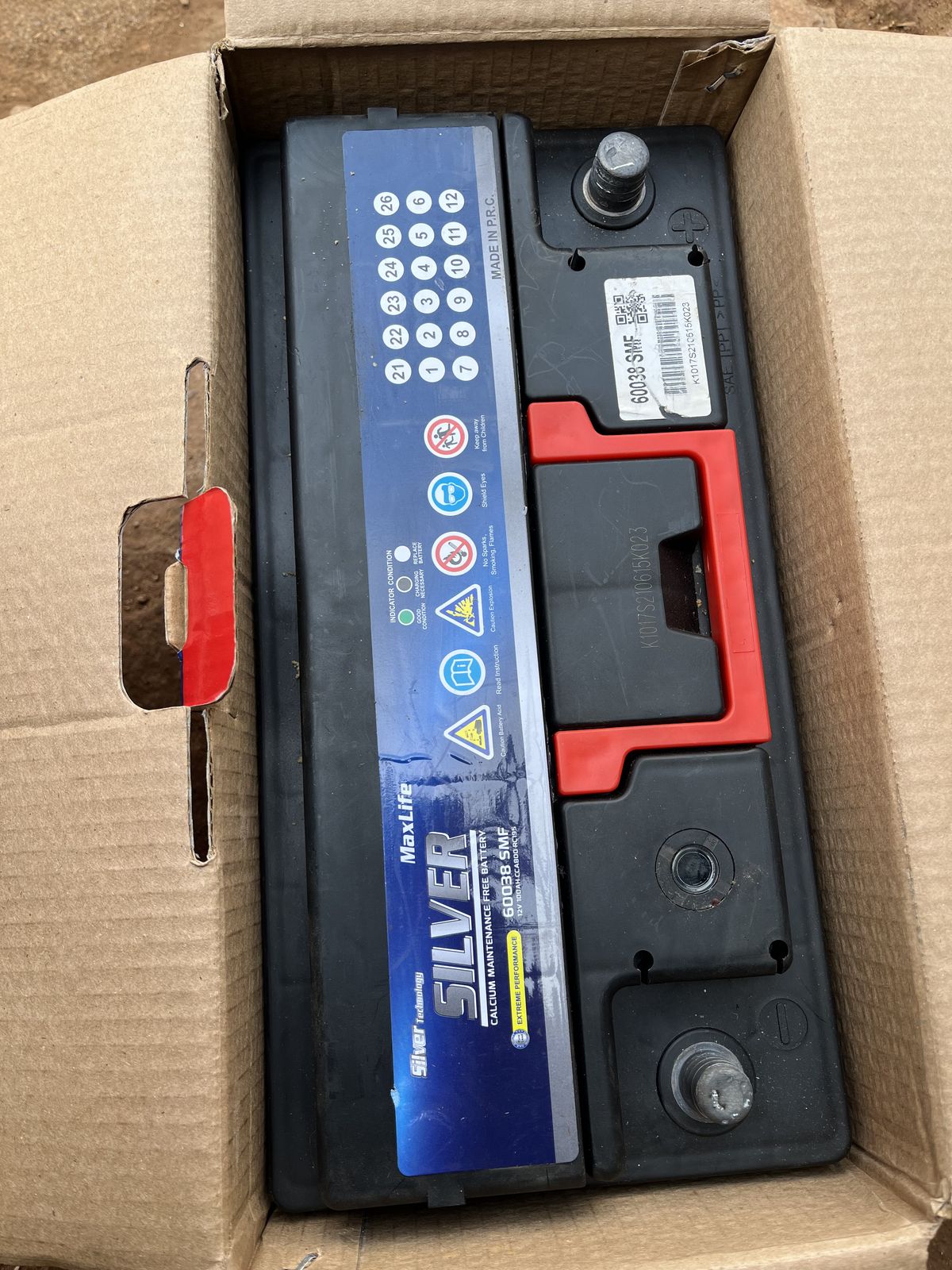 New car battery ready to be installed